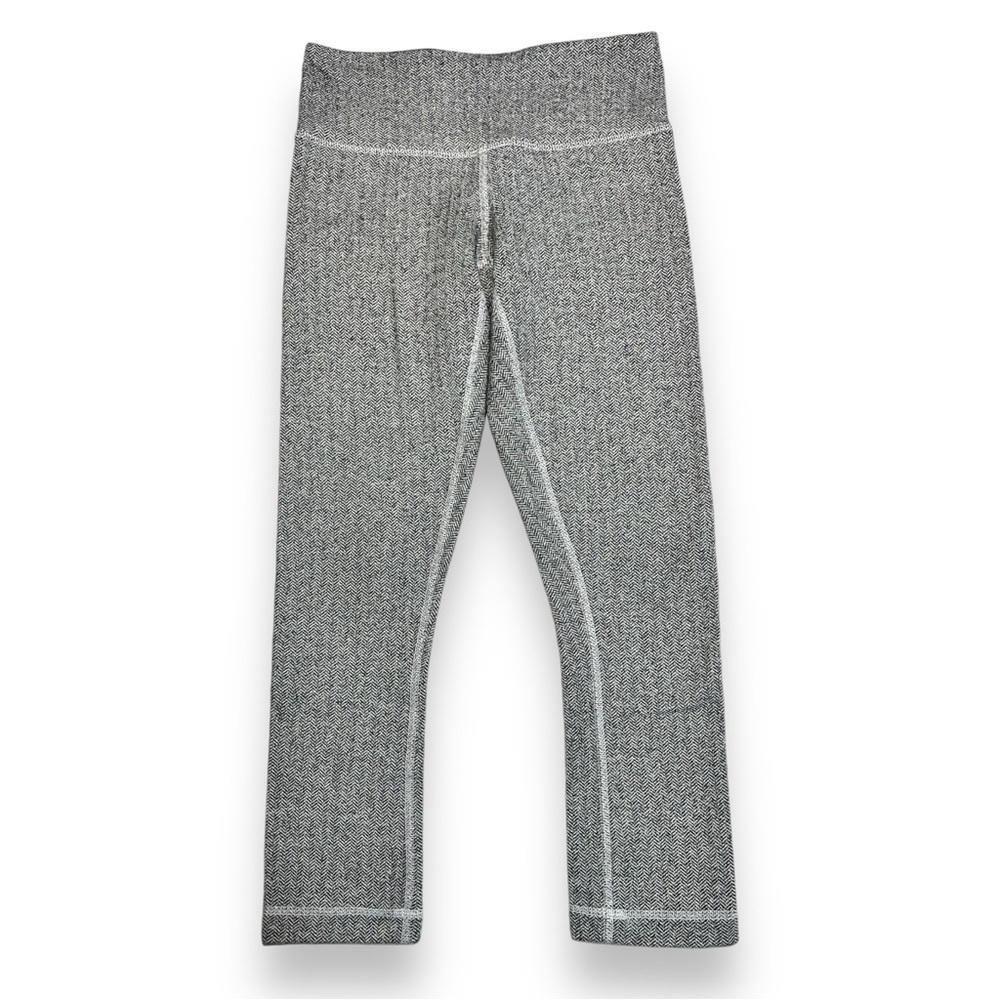 Lululemon Women’s Wunder Under Crop Herringbone White Black Size 2